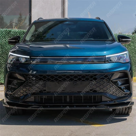 VW Tiguan R-Line MK3 2024 On Front Splitter In Gloss Black Front Splitter