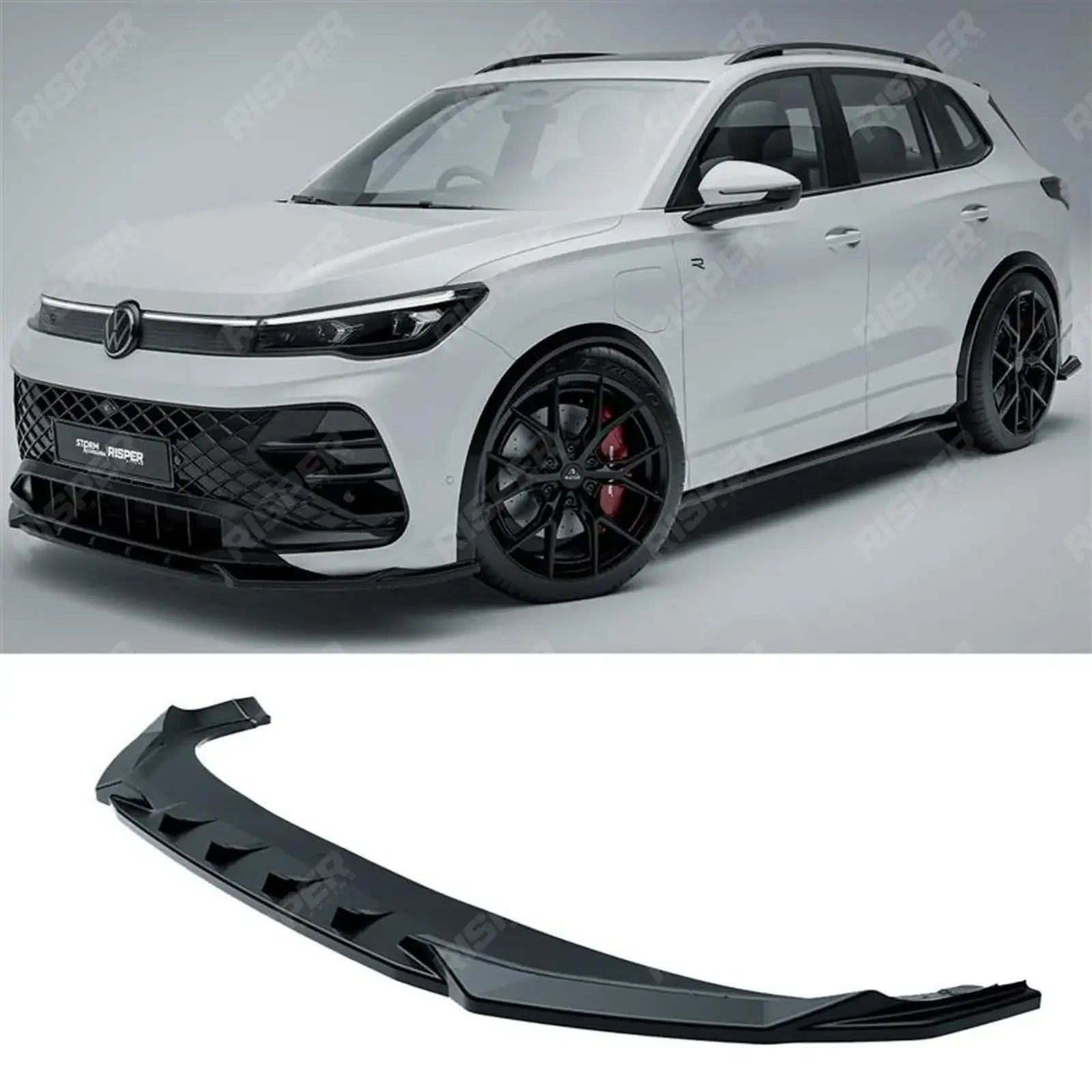 VW Tiguan R-Line MK3 2024 On Front Splitter In Gloss Black Front Splitter