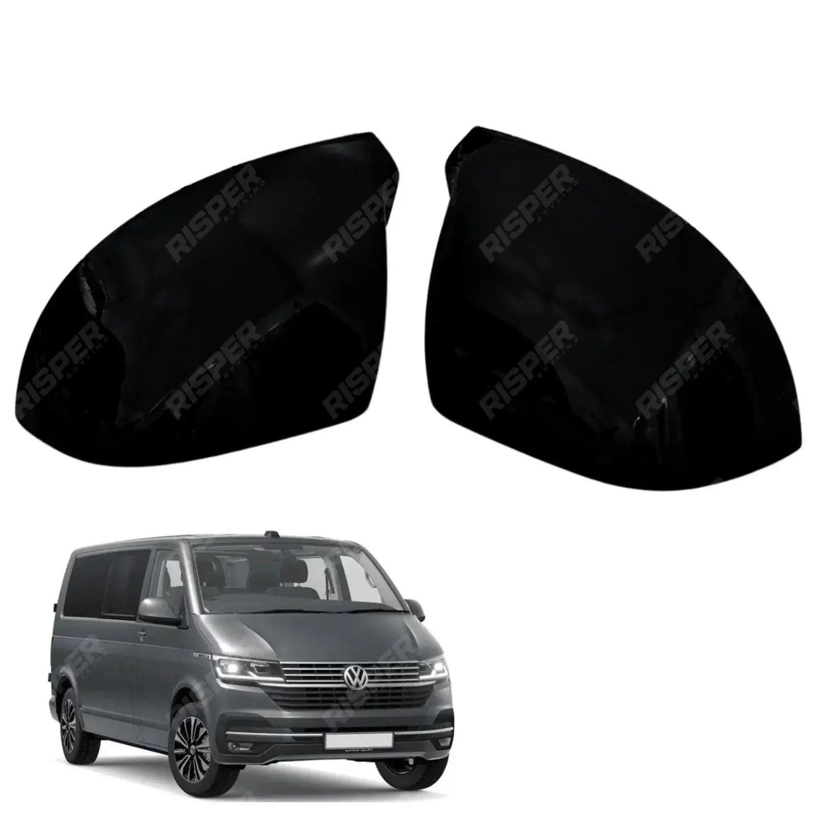 Vw Transporter T5 T6 T6.1 Mirror Covers In Gloss Black - Pair Main image