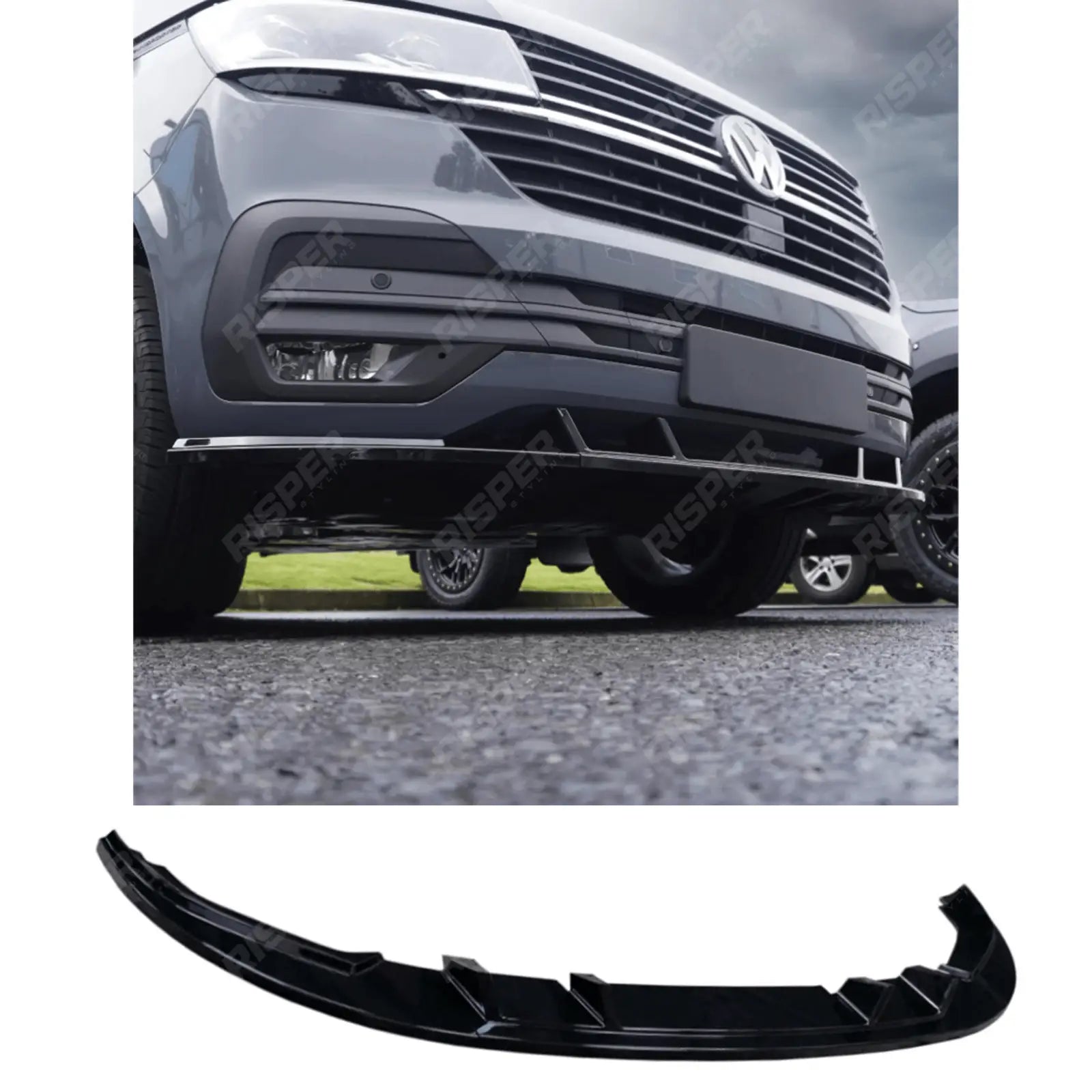 VW Transporter T6.1 Front Splitter - Gloss Black