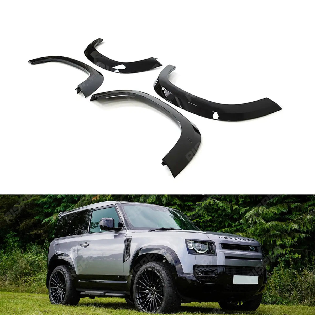 Land Rover Defender 90 L663 2020 Gloss Black Wheel Arch Kit Main image