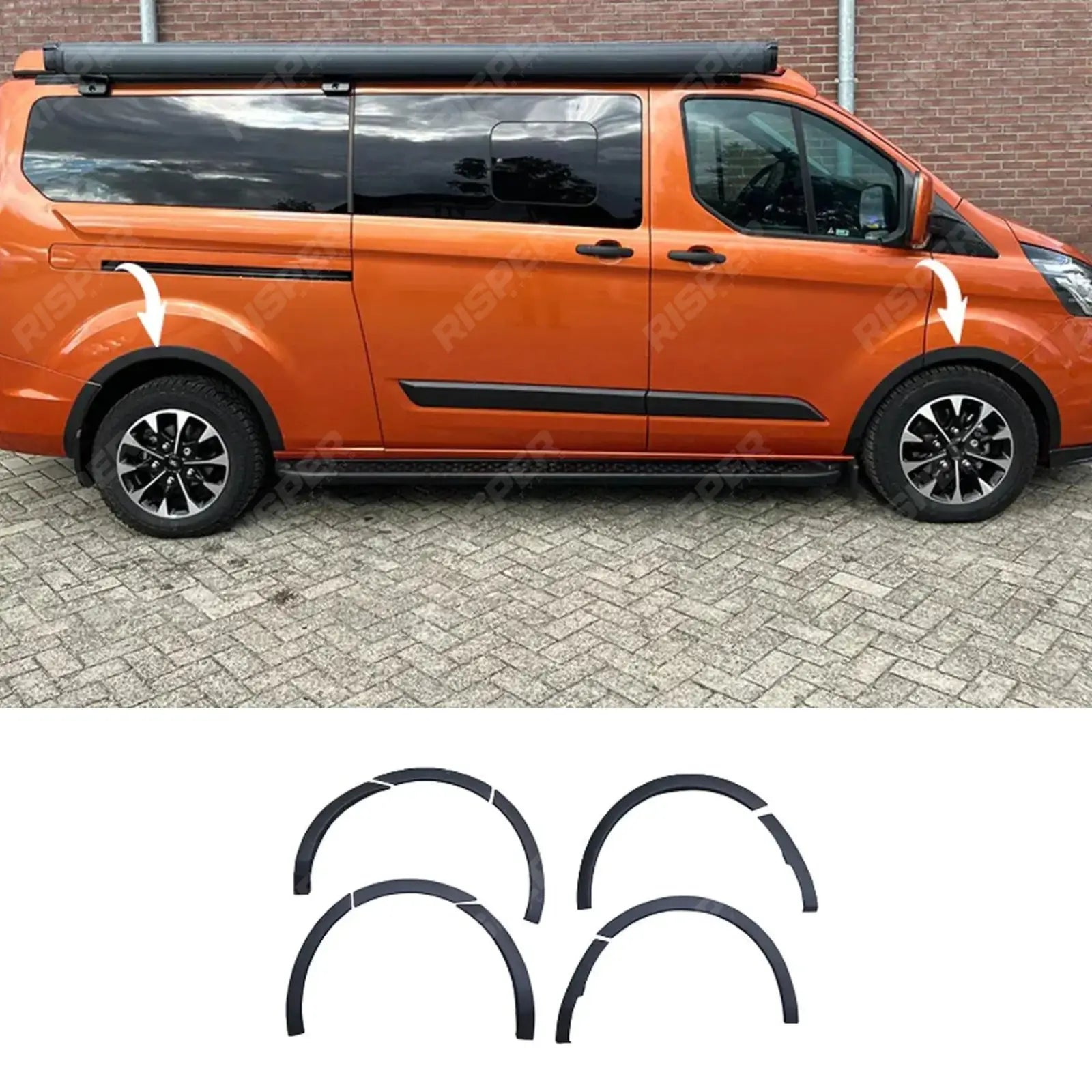 Ford Transit Custom Mk1 Facelift 2018 - 2024 - Wheel Arch Trims (10pcs) - Gloss Black Main image