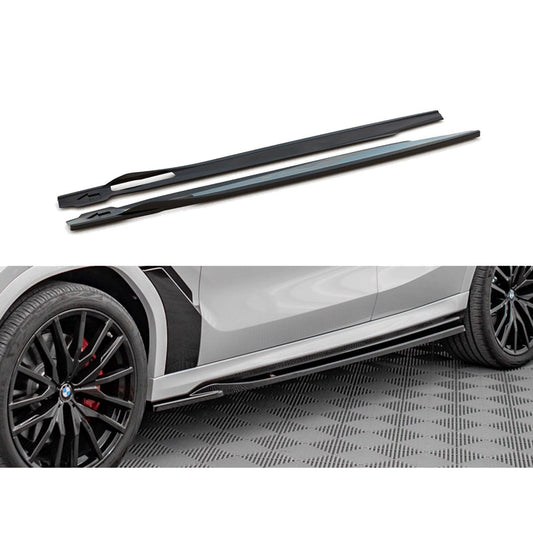 BMW X6 G06 2019+ MAXTON SIDE SKIRT SPLITTERS IN GLOSS BLACK - RisperStyling
