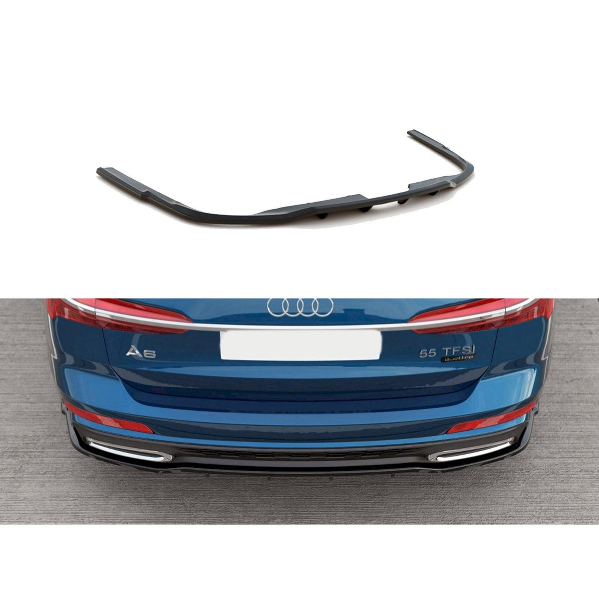 AUDI A6 S-LINE AVANT 2019+ - MAXTON REAR DIFFUSER - GLOSS BLACK - RisperStyling