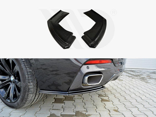 BMW X6 F16 M SPORT 2014-2019 - MAXTON REAR BUMPER SPLITTERS - GLOSS BLACK - RisperStyling