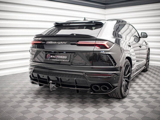 LAMBORGHINI URUS MK1 - MAXTON CENTRAL REAR DIFFUSER SPLITTER - IN GLOSS BLACK - RisperStyling