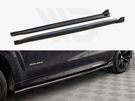 BMW X6 F16 M SPORT 2014-2019 - MAXTON SIDE SKIRT SPLITTERS V2 - GLOSS BLACK - RisperStyling