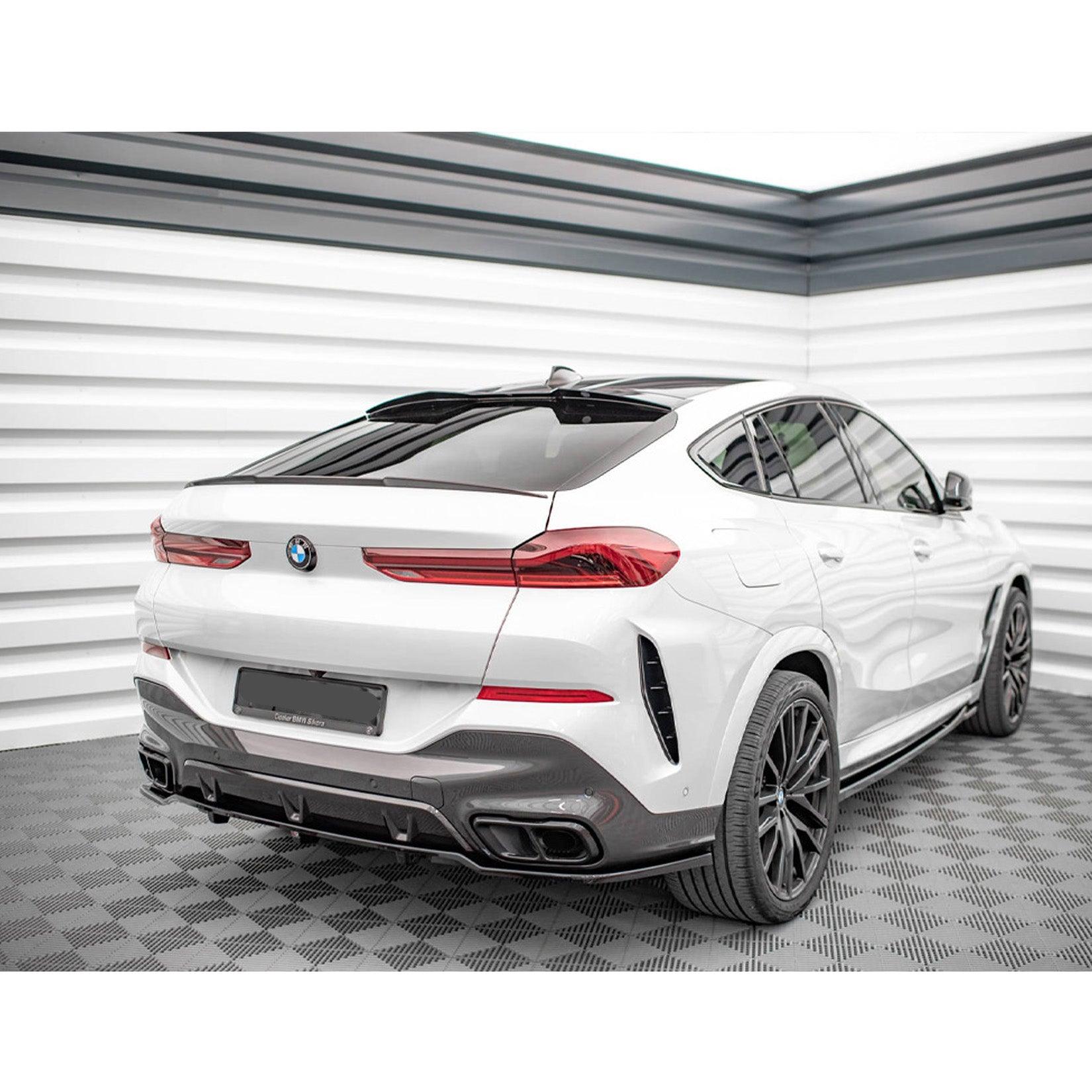 BMW X6 G06 2019+ MAXTON REAR BUMPER SPLITTER IN GLOSS BLACK - RisperStyling