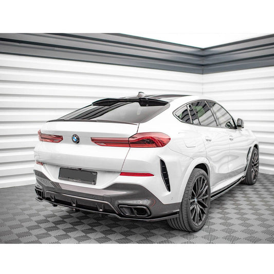 BMW X6 G06 2019+ MAXTON REAR BUMPER SPLITTER IN GLOSS BLACK - RisperStyling
