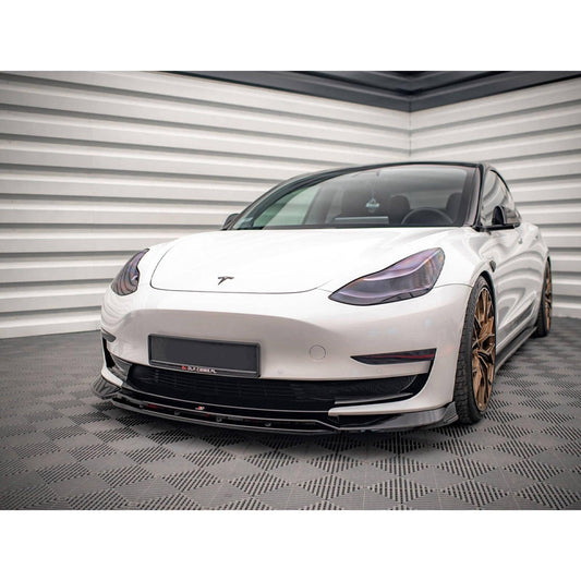 TESLA MODEL 3 2017 on - MAXTON FRONT SPLITTER IN GLOSS BLACK - RisperStyling