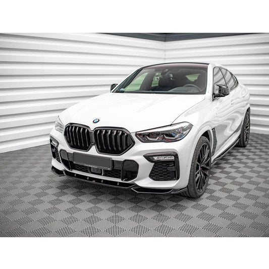 BMW X6 G06 2019+ - MAXTON FRONT SPLITTER IN GLOSS BLACK - RisperStyling