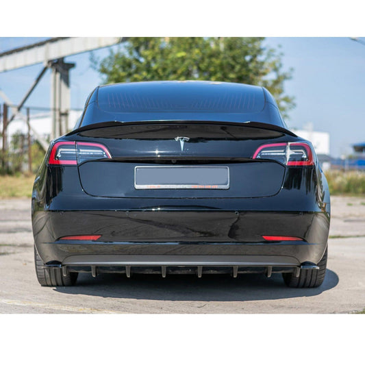 TESLA MODEL 3 2017 on - MAXTON REAR BUMPER SIDE SPLITTERS IN GLOSS BLACK - RisperStyling