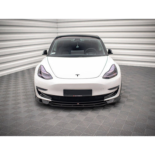 TESLA MODEL 3 2017 on - MAXTON FRONT SPLITTER IN GLOSS BLACK - RisperStyling