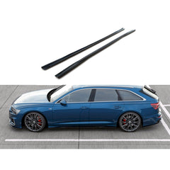 AUDI A6 S-LINE / S6 C8 2019+ - MAXTON SIDE SKIRT SPLITTERS - GLOSS BLACK - RisperStyling