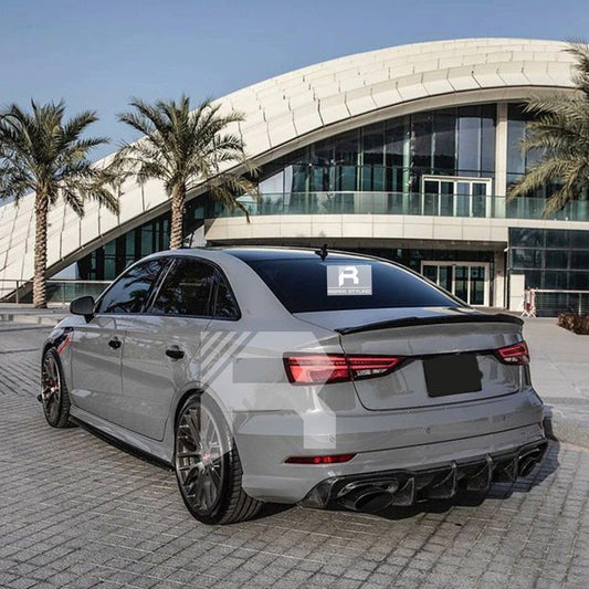 Audi A3 8V Saloon 2014 - 2020 RS3 Style Rear Spoiler Gloss Black