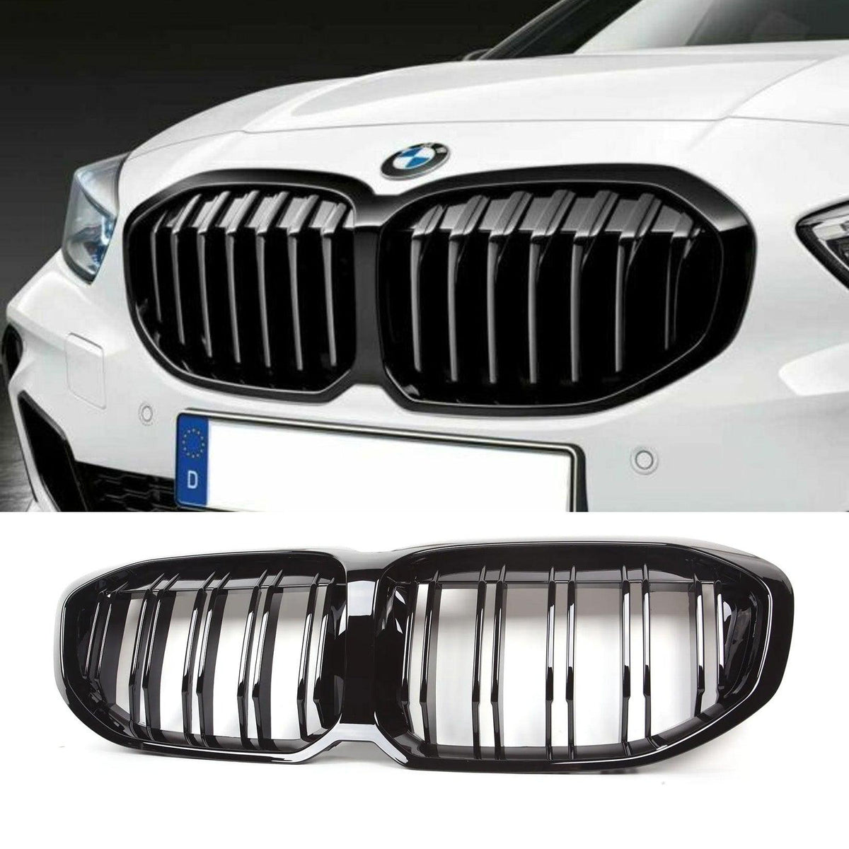 BMW 1 Series F20 2015-2019 Gloss Black Double Slat Grille