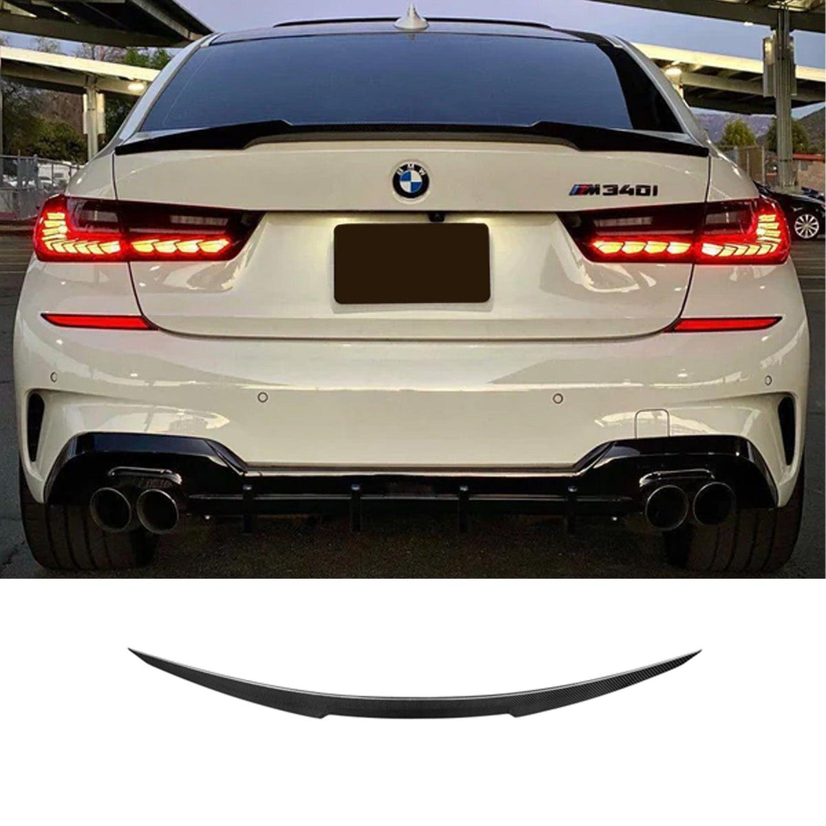 BMW 3 SERIES G20 2018+ / G80 M3 - M3 STYLE REAR SPOILER IN GLOSS BLACK - RisperStyling