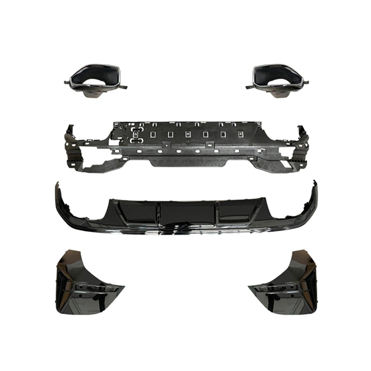 BMW 4 SERIES G26 GRAN COUPE 2021+ 440i STYLE MP REAR DIFFUSER WITH TIPS - GLOSS BLACK - RisperStyling