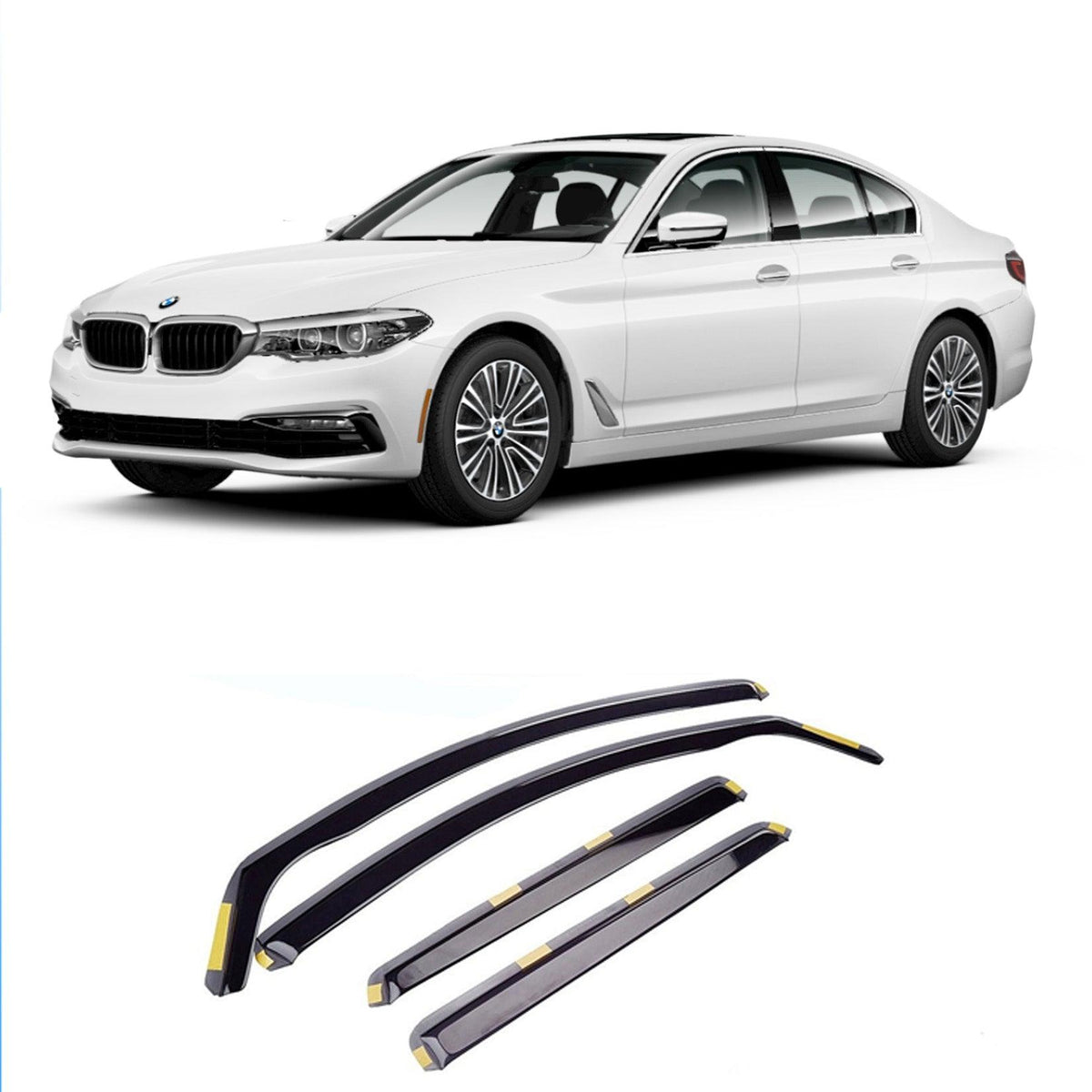 BMW 5 SERIES G30 2017+ -STX INTERNAL WIND DEFLECTORS - DARK SMOKE - 4PC - RisperStyling