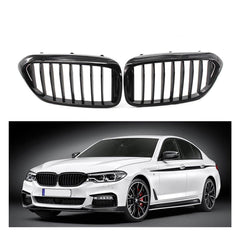 BMW 5 SERIES G30/G31 2017-2020 M5 STYLE SOLID SLAT UPGRADE FRONT GRILL IN GLOSS BLACK - RisperStyling
