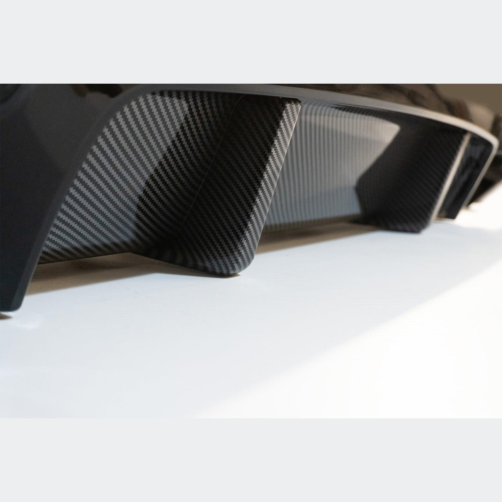 BMW 5 Series M sport F10 F18 2011 - 2017 V Style Rear Bumper Diffuser in Carbon Look