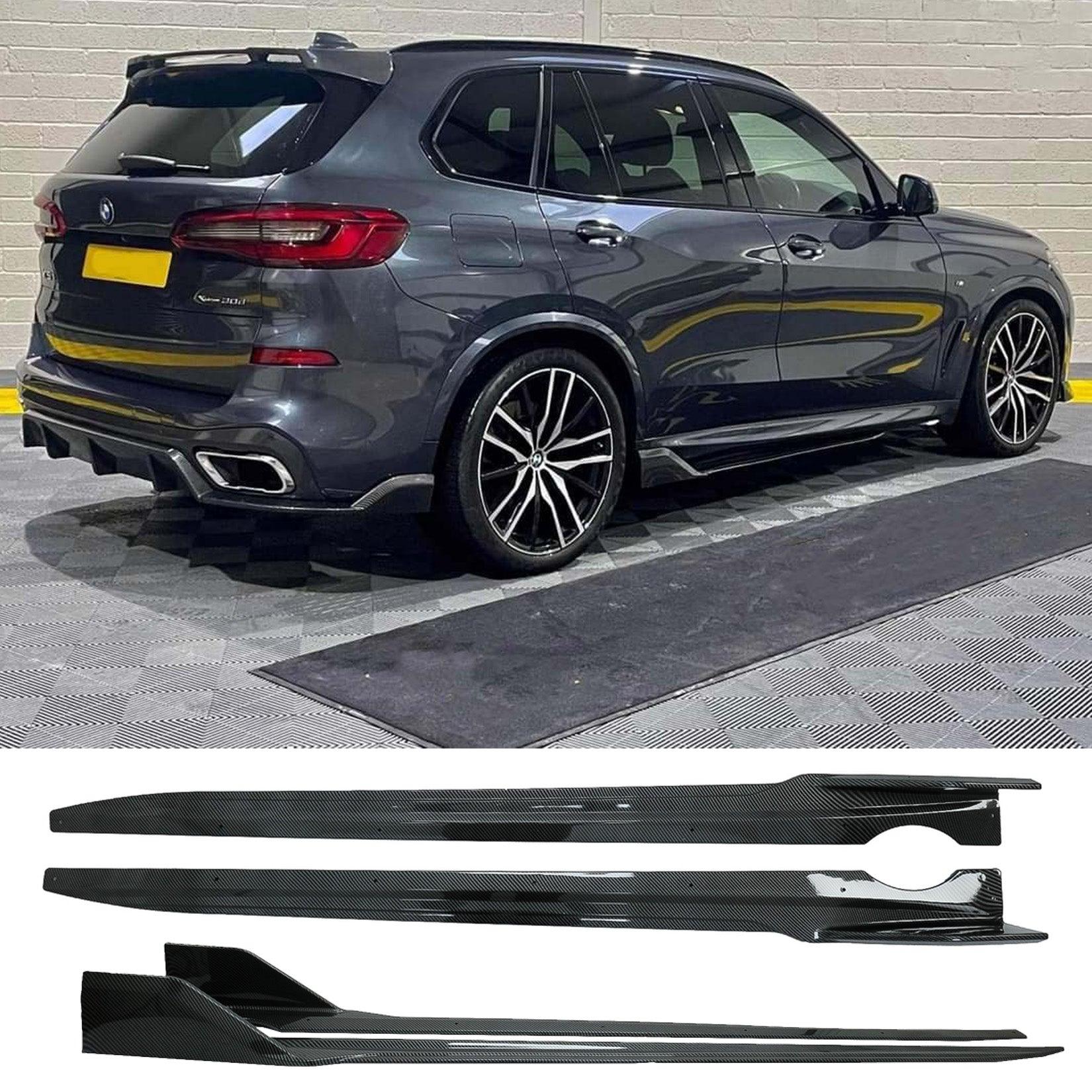 BMW X5 G05 2018+ - SIDE SKIRT SPLITTERS IN CARBON LOOK - BLACK KNIGHT - RisperStyling