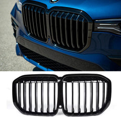 BMW X7 G07 2018 ON - FRONT GRILL - SOLID SLAT STYLE - GLOSS BLACK - RisperStyling