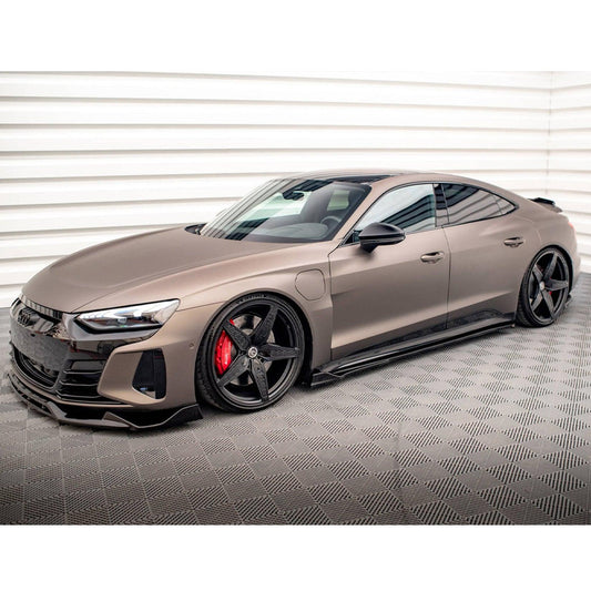 AUDI E-TRON GT / RS GT 2021+ - MAXTON SIDE SKIRT SPLITTERS IN GLOSS BLACK - RisperStyling