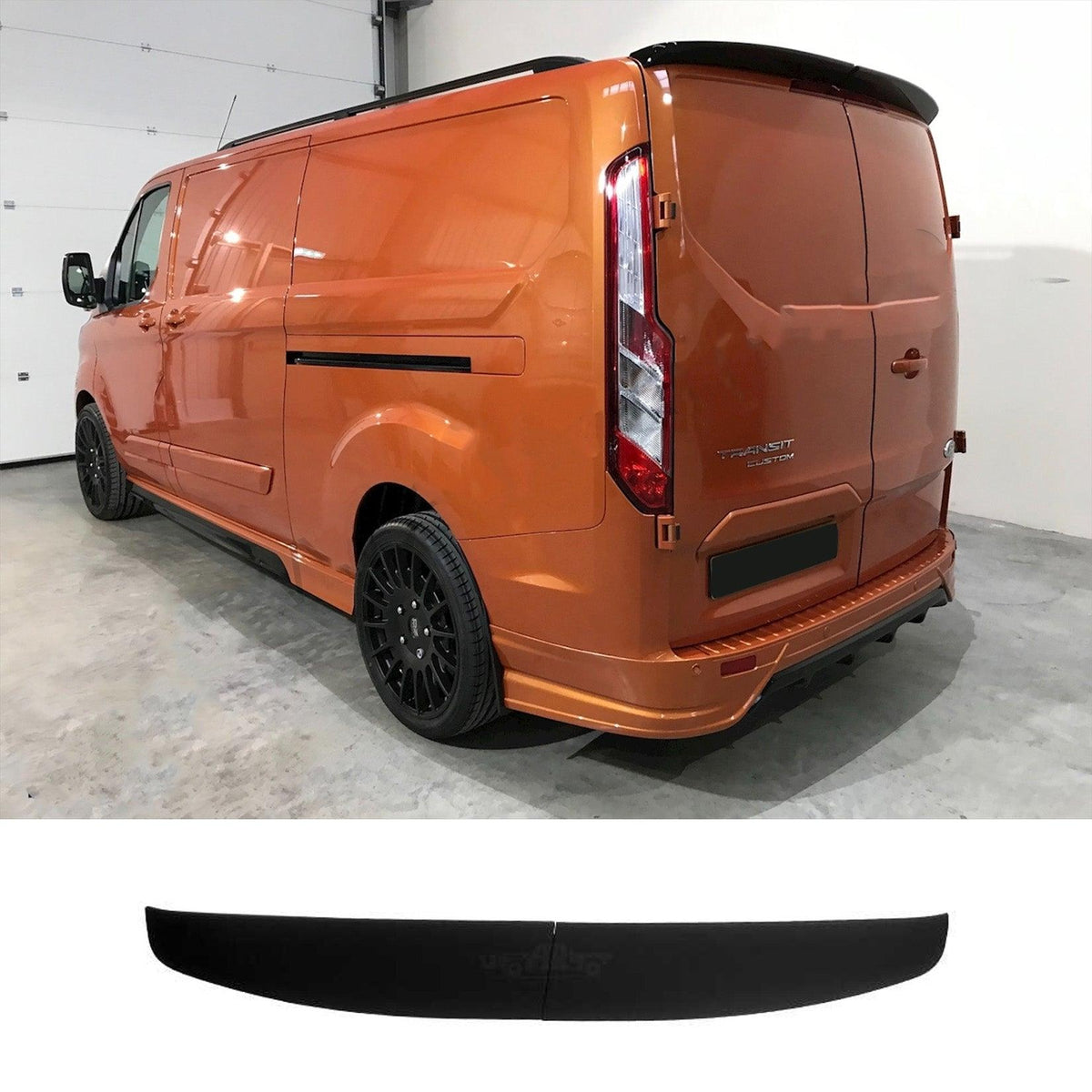 FORD TRANSIT CUSTOM 2012+ BARN DOOR - REAR SPOILER - GLOSS BLACK - RisperStyling