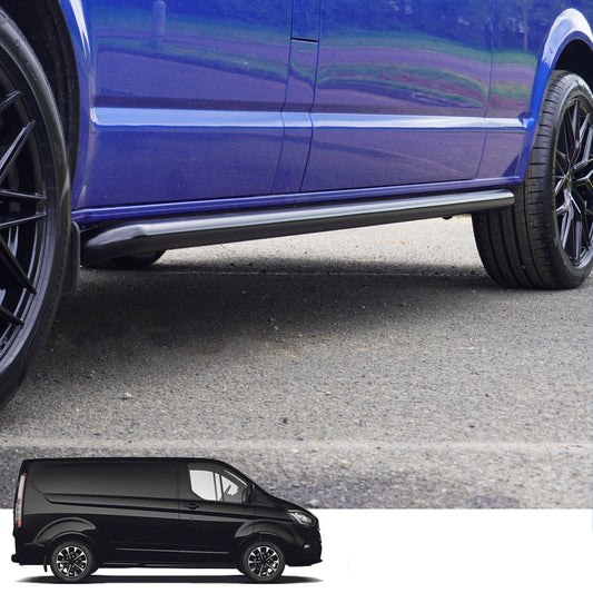 Ford Transit Custom LWB 2012 - 2024 - 2.4 Inch Gloss Black OE Style Sportline Side Bars