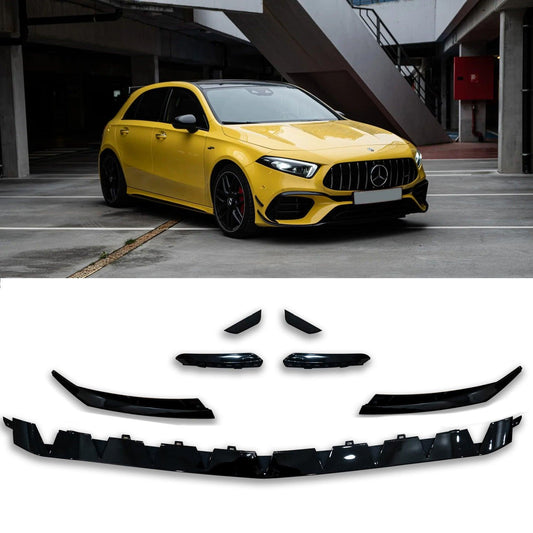 MERCEDES A CLASS A35 AMG LINE W177 2018+ - FRONT SPLITTER LIP KIT - GLOSS BLACK - RisperStyling