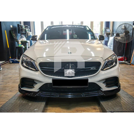 Mercedes C - Class W205 2019 - 2022 Facelift 'C63S Brabus Style' Front Splitter Lip - Gloss Black