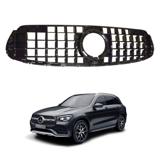 MERCEDES GLC X253 2020 ON PANAMERICANA GT STYLE UPGRADE FRONT GRILL – GLOSS BLACK - RisperStyling
