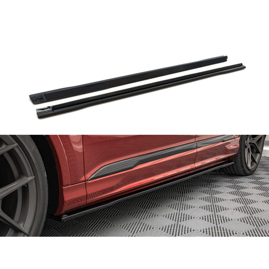 AUDI SQ7 / Q7 S-LINE MK2 2019+ (4M) FACELIFT - MAXTON SIDE SKIRT SPLITTERS - GLOSS BLACK - RisperStyling