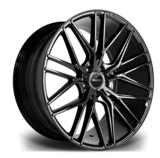 Riviera Rv130 Gloss Black – 20 Inch Alloys – 5x120 Staggered Width - Qty1