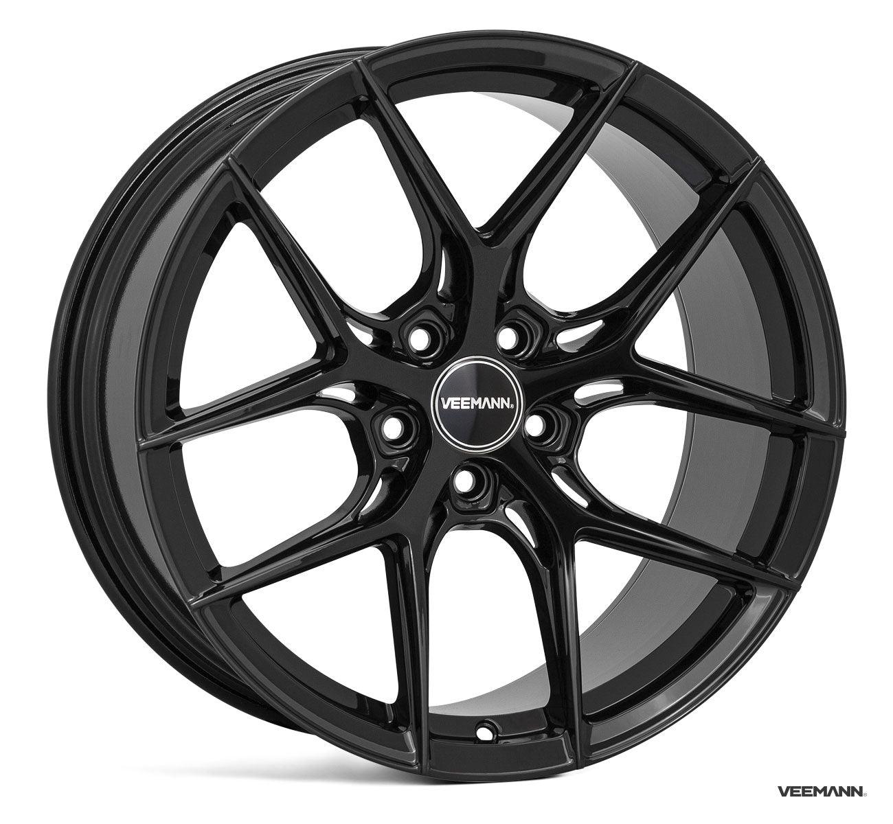 VEEMAN VC580R 20 INCH ALLOY WHEELS - 5X112 - GLOSS BLACK STAGGERED SET OF 4 - RisperStyling