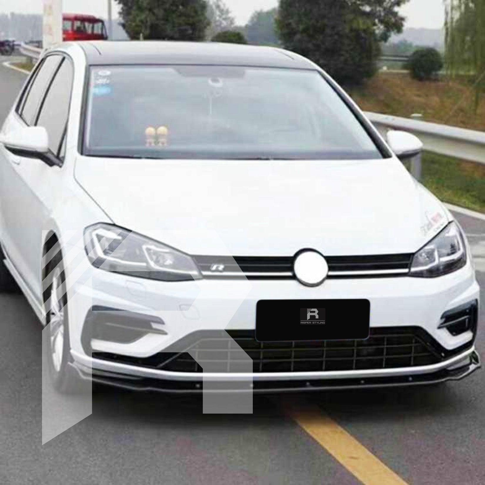 VOLKSWAGEN GOLF MK7.5 GTD GTI R R LINE 2012-2017 FRONT SPLITTER LIP - GLOSS BLACK - RisperStyling