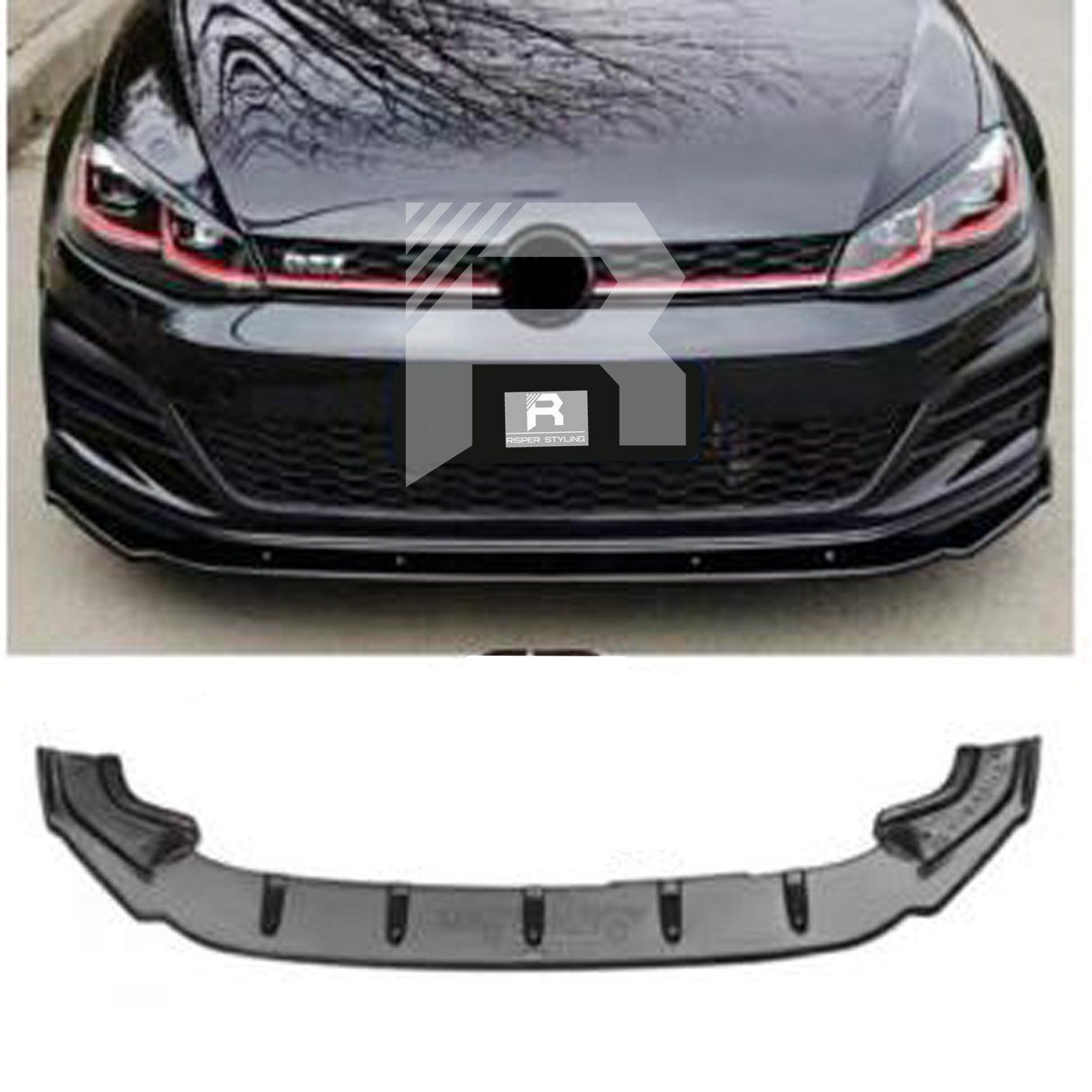 VOLKSWAGEN GOLF MK7.5 GTD GTI R R LINE 2012-2017 FRONT SPLITTER LIP - GLOSS BLACK - RisperStyling