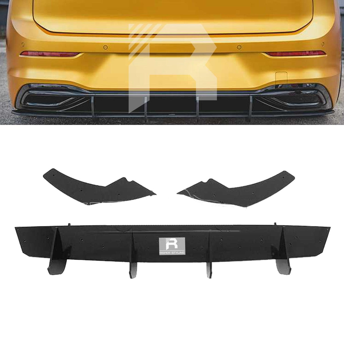 VOLKSWAGEN GOLF MK8 GTI 2020+ - REAR BLADE STYLE DIFFUSER & SIDE SPLITTERS - GLOSS BLACK - RisperStyling