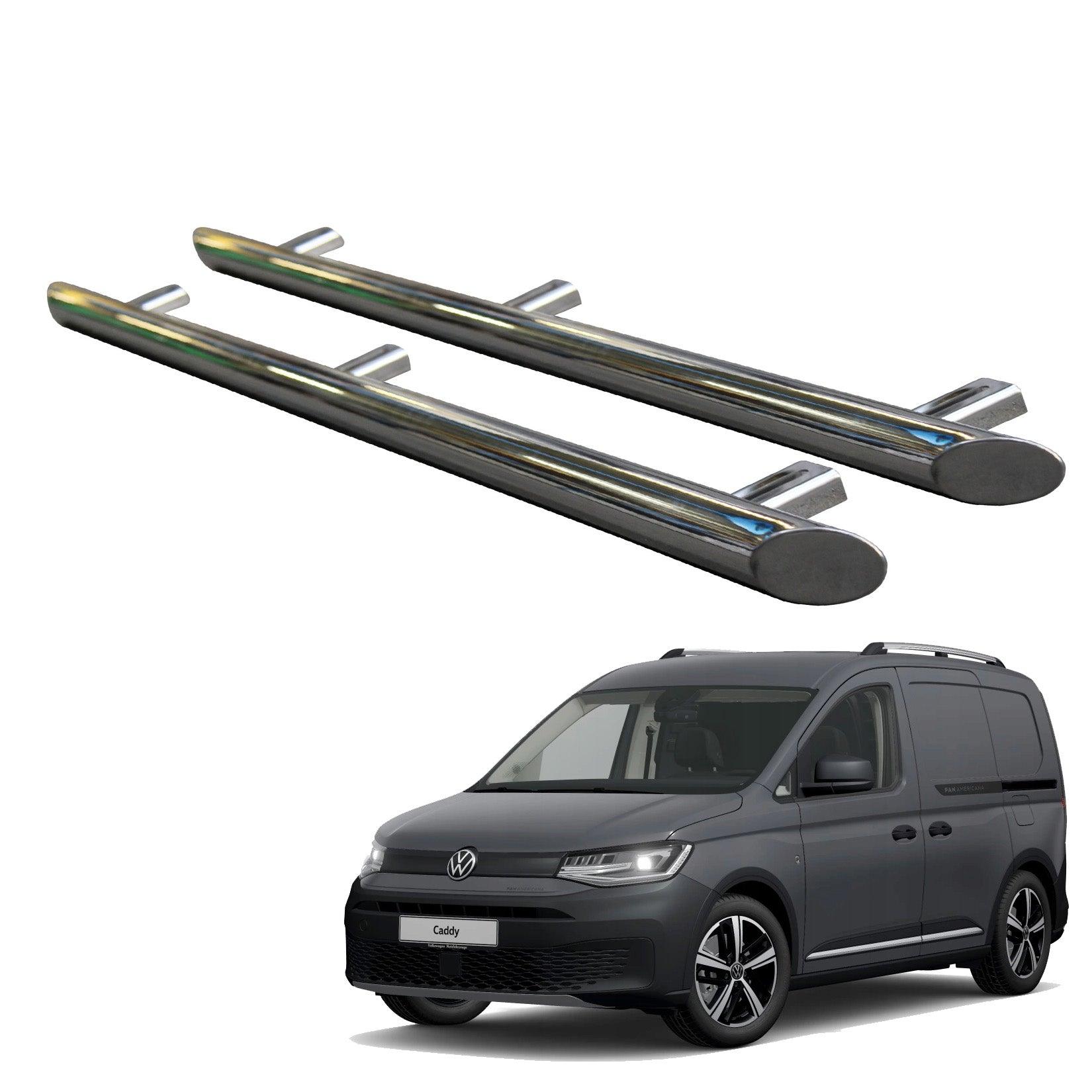 VW CADDY 2021 ON – STAINLESS STEEL SIDE BARS STEPS – ANGULAR TYPE – SHORT WHEEL BASE – 60MM - RisperStyling