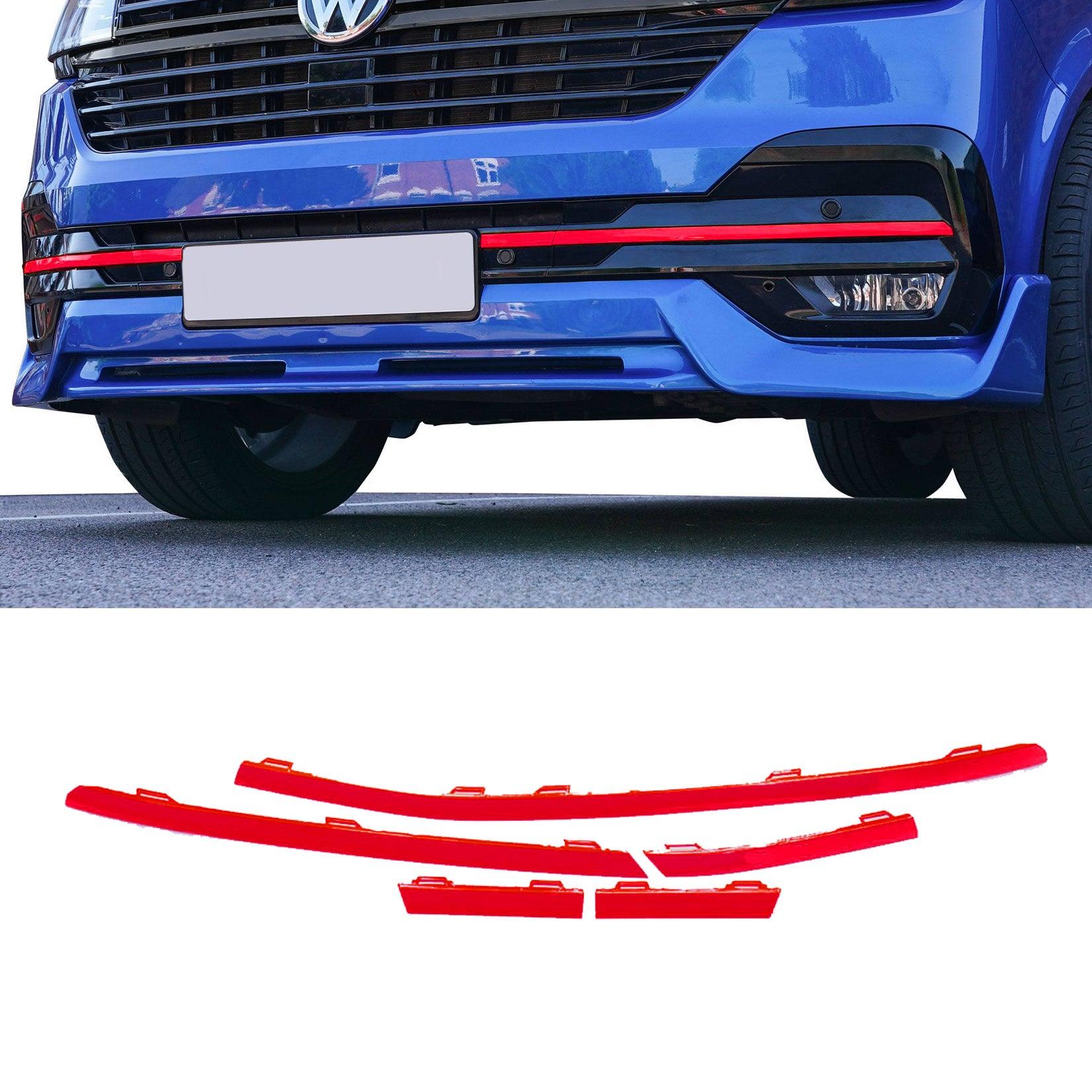 VW T6.1 2019 ON TRANSPORTER FRONT BUMPER LOWER 5PCS GRILLE TRIM INSERTS CHOOSE COLOUR - RisperStyling