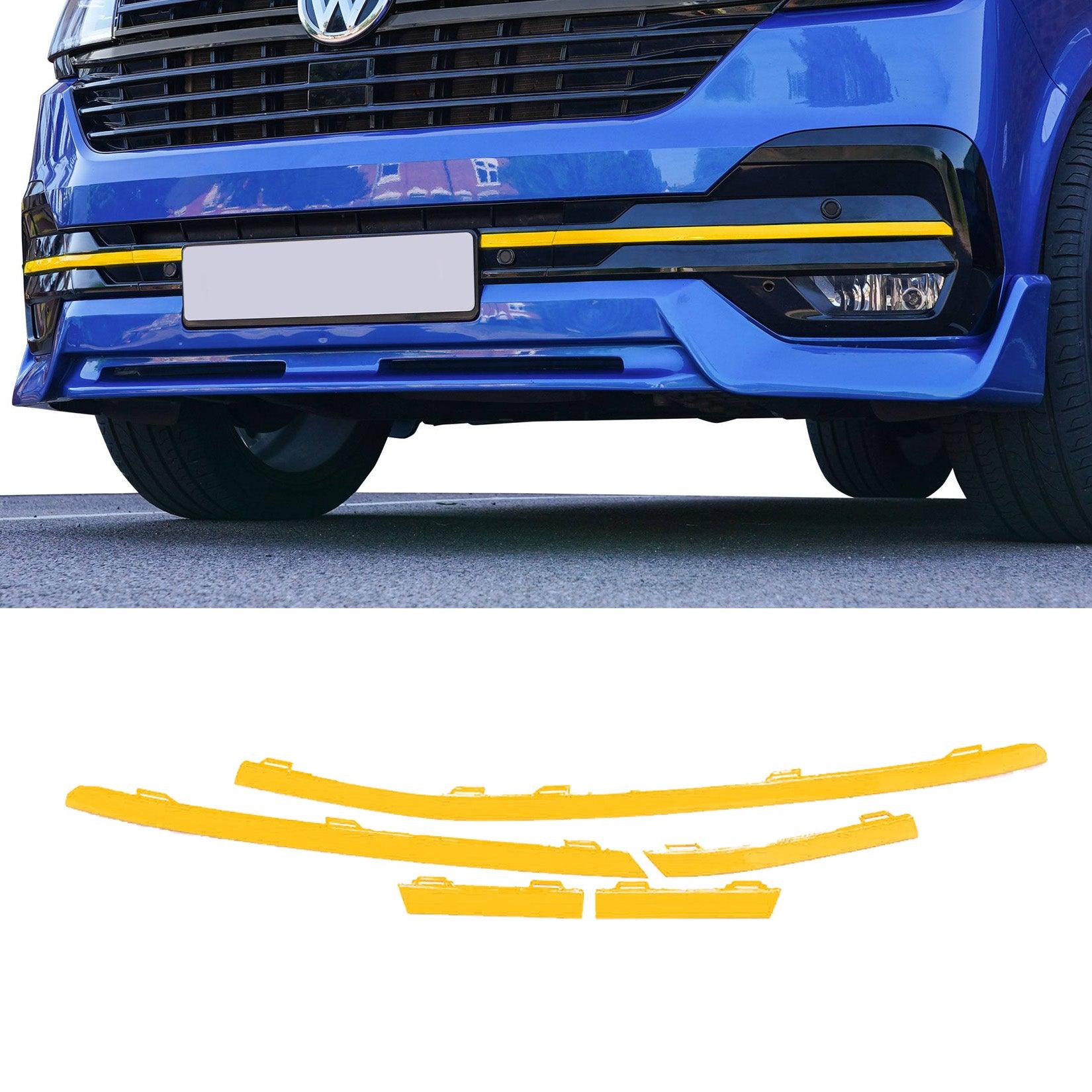 VW T6.1 2019 ON TRANSPORTER FRONT BUMPER LOWER 5PCS GRILLE TRIM INSERTS CHOOSE COLOUR - RisperStyling