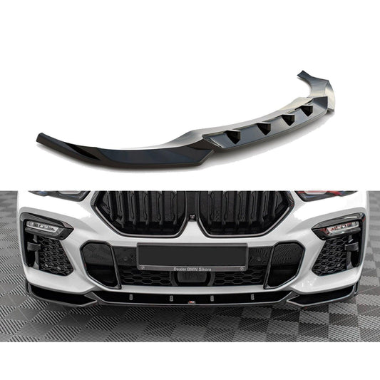 BMW X6 G06 2019+ - MAXTON FRONT SPLITTER IN GLOSS BLACK - RisperStyling